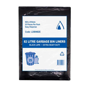 Bin Liner Extra Heavy Duty 82L (950mm x 810mm) Tail/Ikon (Carton 200)