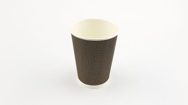 12oz Ripple Fine Cup Brown (Carton 500) (Sleeve 25)