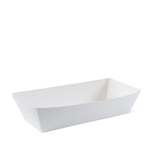 Hot Dog Tray Paper White (190mm x 70mm x 50mm) Detpak (Carton 500)