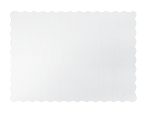 Traymat Scallop Edge White (350x485mm) (Carton 1000) (Pack 250)
