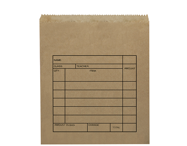 4F Brown Bag Paper School Printed (280x235mm) (Pack 500)
