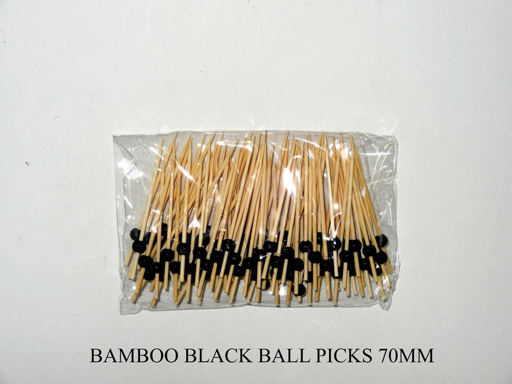 Picks - Bamboo Black Ball Pick (100 Pieces)