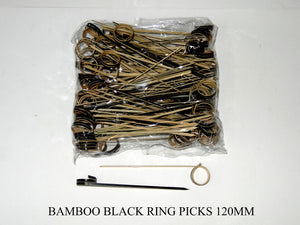 Picks - Bamboo Black Ring Pick 120mm (100 Pieces)