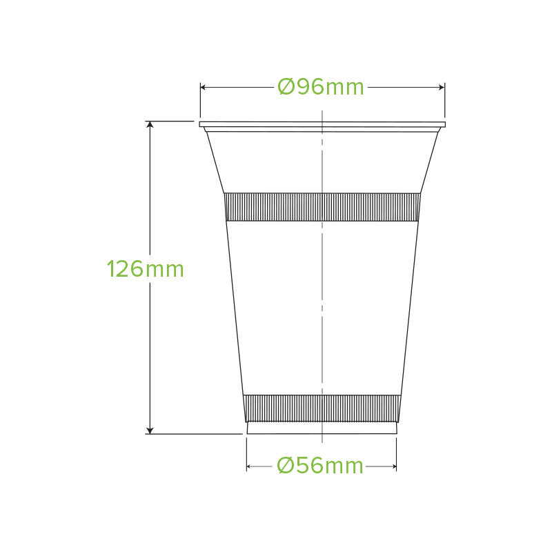 Bio Cup PLA Plastic 500ml Clear (Carton 1000) (Sleeve 50)