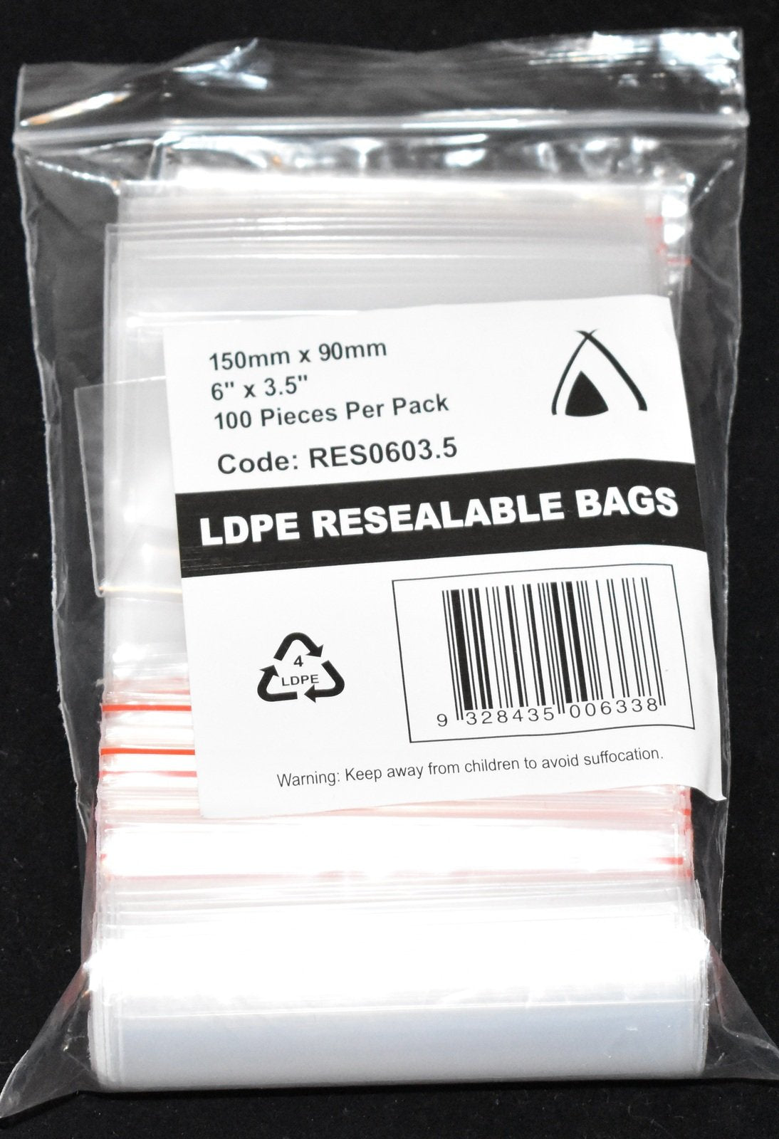 Resealable Bag 6x4" (150x100mm) (Carton 1000) (Pack 100)