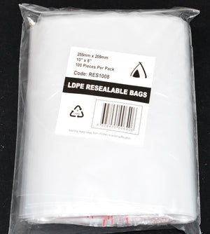 Resealable Bag 10x8" (255x205mm) (Carton 1000) (Pack 100)