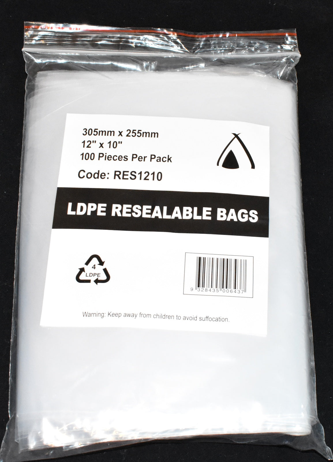 Resealable Bag 12x10" (305x255mm) (Pack 100)