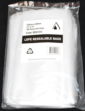 Resealable Bag 13x13" (330x330mm) (Carton 500) (Pack 100)