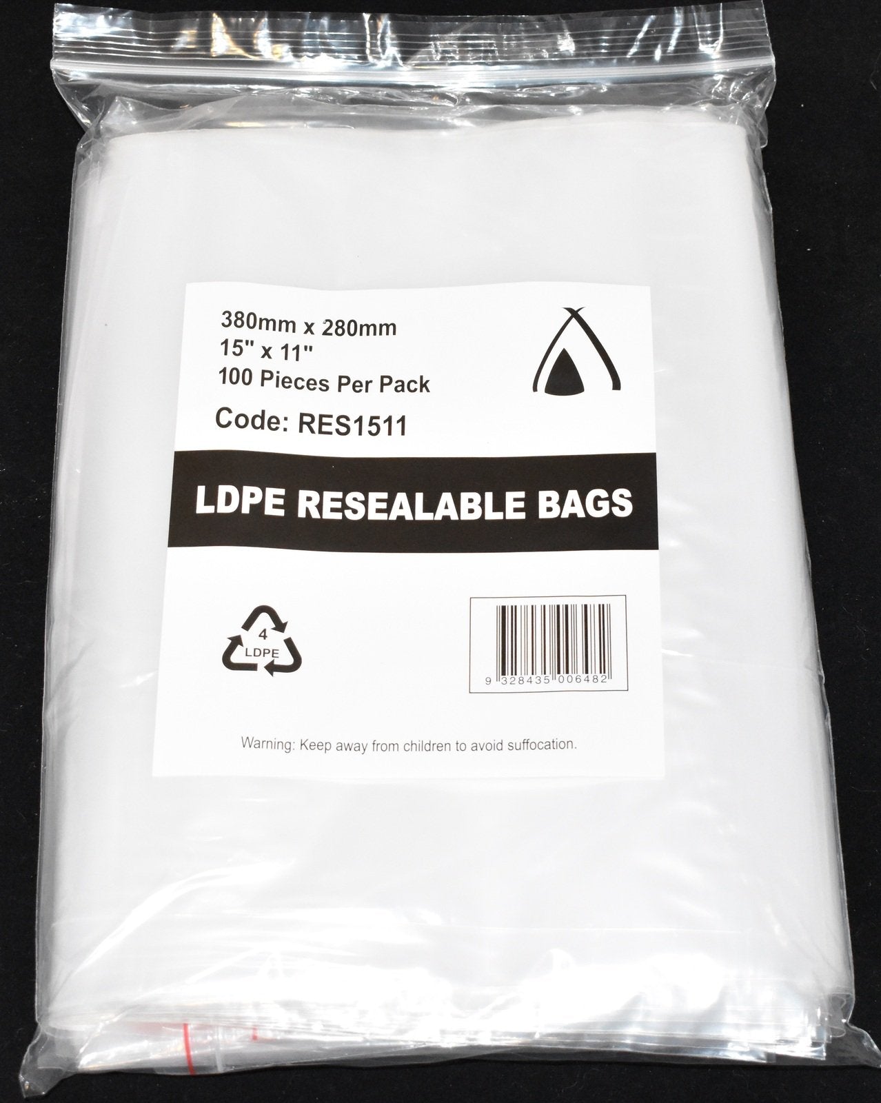 Resealable Bag 15x11" (380x285mm) (Carton 500) (Pack 100)