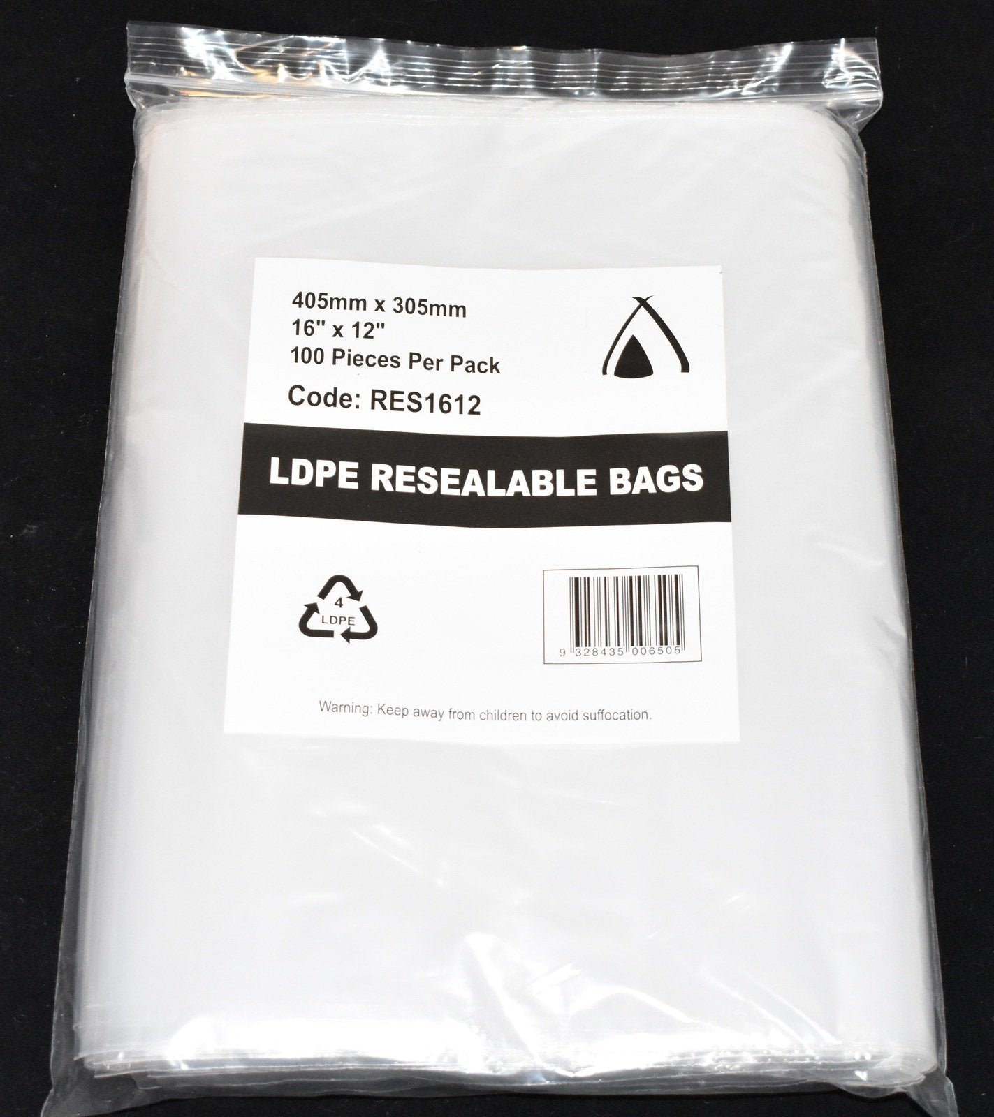 Resealable Bag 16x12" (400x305mm) (Carton 500) (Pack 100)