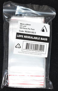Resealable Bag 3.5x2.5" (90x60mm) (Carton 1000)