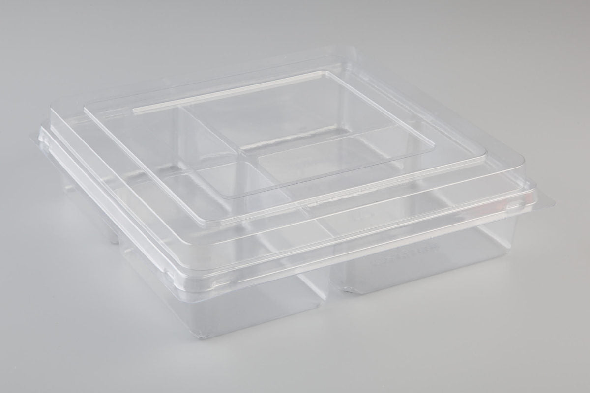 Lock Top Meal Pack (Anchor) Clear 4 Part (Carton 100)