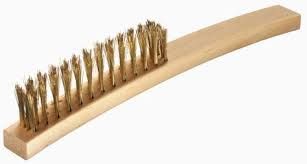 Brush Brass Wire & Wood Hand
