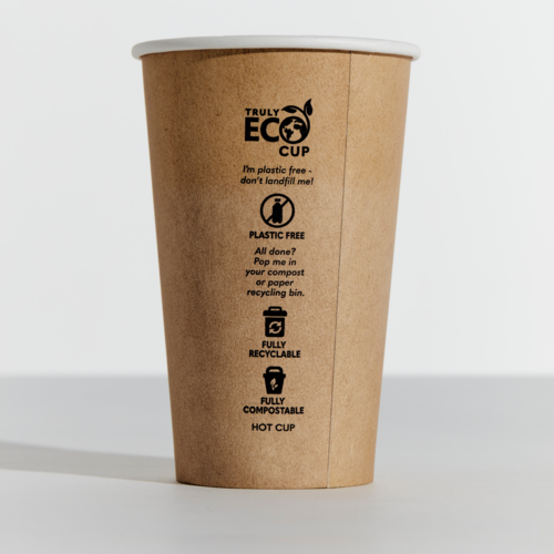 16oz Truly Eco Paper Single Wall Kraft Cup Pinnacle (Carton 1000) (Sleeve 50)